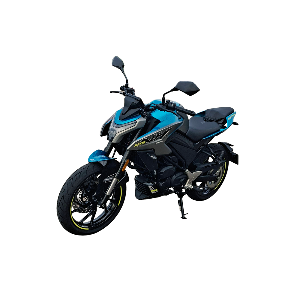 Blau-graue CFMOTO 125 NK der Klasse A1